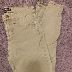 Green JCREW skinny jeans